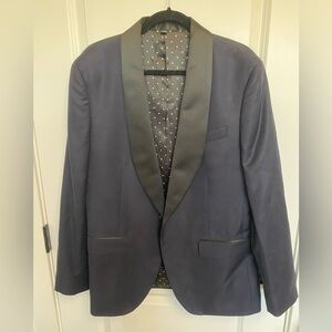 Bonobos Vitale Barberis Canonico Midnight Blue Tuxedo with Black Lapel- NWOT